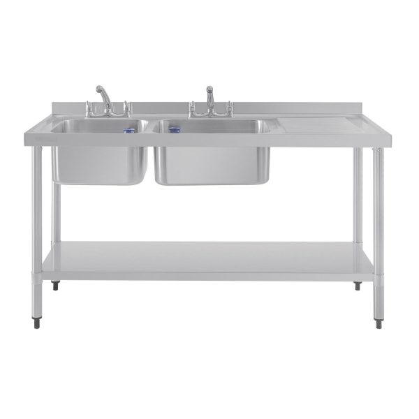 Vogue Double Sink Right Hand Drainer 1500mm - Image 3