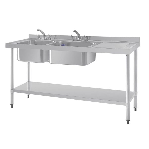 Vogue Double Sink Right Hand Drainer 1500mm - Image 2