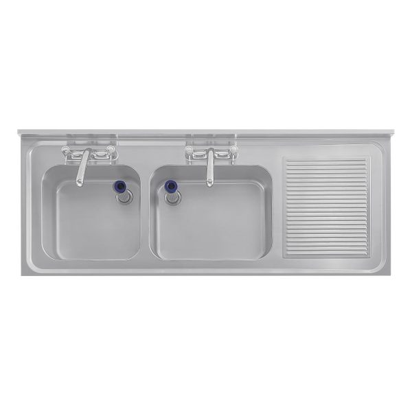Vogue Double Sink Right Hand Drainer 1500mm - Image 8
