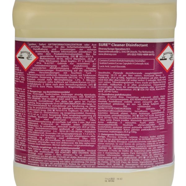 SURE Cleaner and Disinfectant Concentrate 5Ltr - Image 4