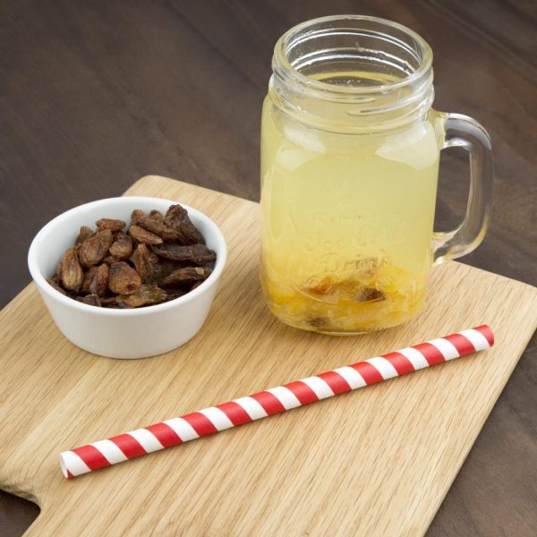 Fiesta Compostable Paper Smoothie Straws Red Stripes (Pack of 250) - Image 3