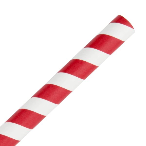 Fiesta Compostable Paper Smoothie Straws Red Stripes (Pack of 250) - Image 5