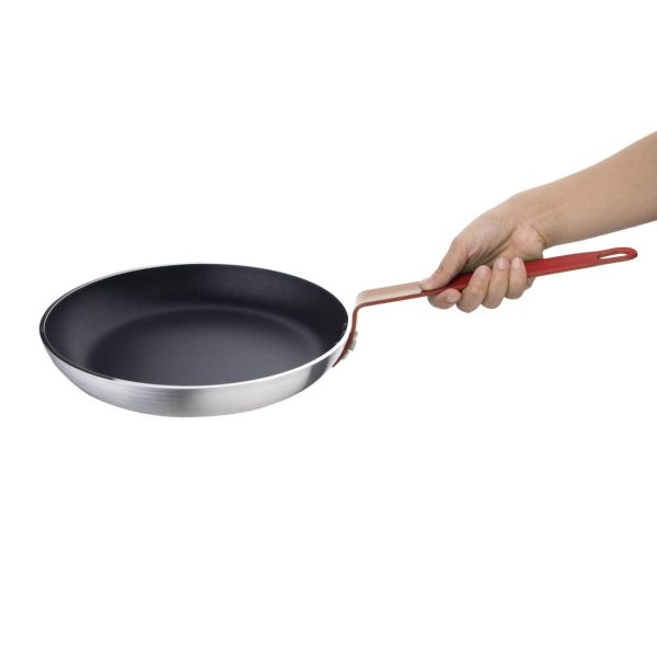 Hygiplas Non-Stick Teflon Aluminium Platinum Plus Frying Pan with Red Handle 280mm - Image 2