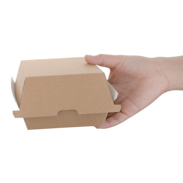 Fiesta Compostable Kraft Burger Boxes Small 105mm (Pack of 200) - Image 2