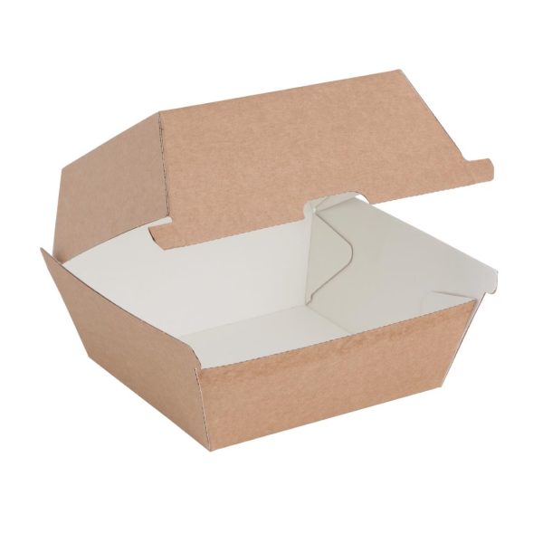 Fiesta Compostable Kraft Burger Boxes Small 105mm (Pack of 200) - Image 3