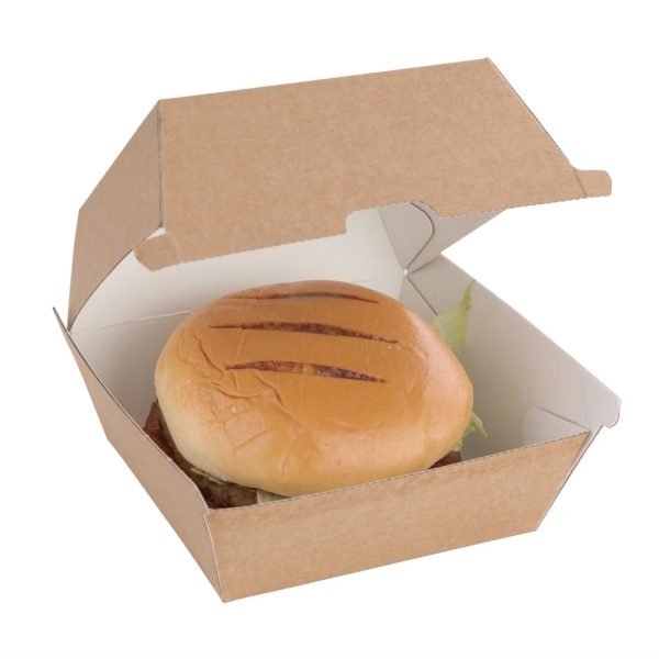 Fiesta Compostable Kraft Burger Boxes Small 105mm (Pack of 200) - Image 5