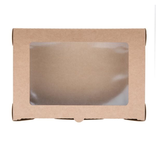 Fiesta Compostable Salad Boxes with PLA Windows 1200ml (Pack of 200) - Image 2
