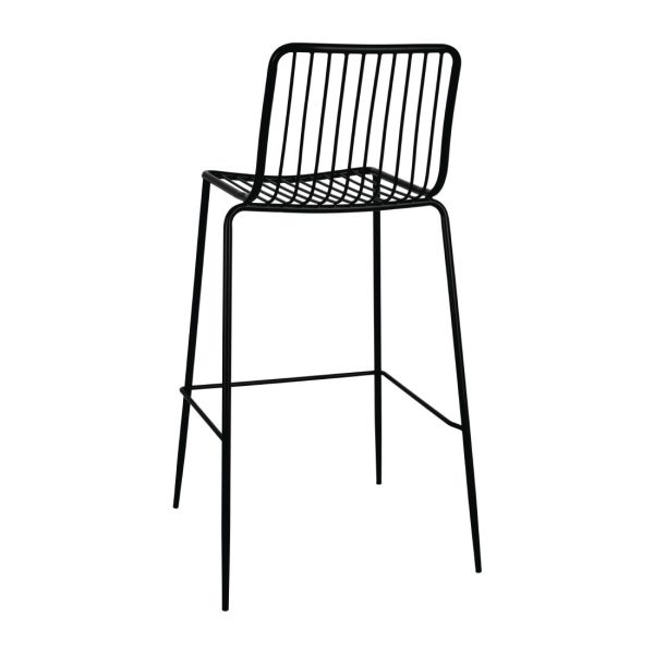 Bolero Steel Wire High Stools Black (Pack of 4) - Image 3