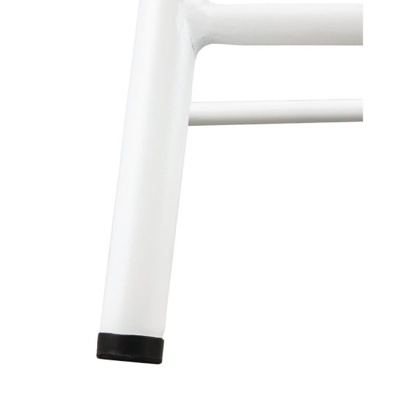 Bolero Cantina Low Stools with Wooden Seat Pad White (Pack of 4) - Image 4