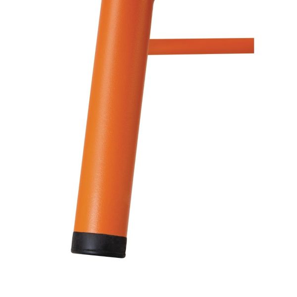 Bolero Cantina Low Stools with Wooden Seat Pad Orange (Pack of 4) - Image 4