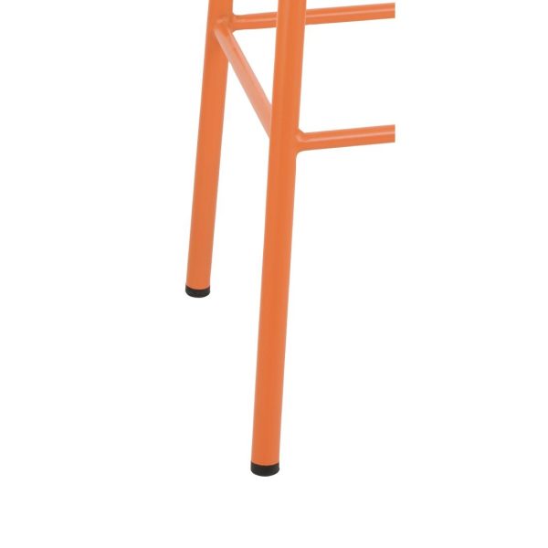 Bolero Cantina High Stools with Wooden Seat Pad Orange (Pack of 4) - Image 4