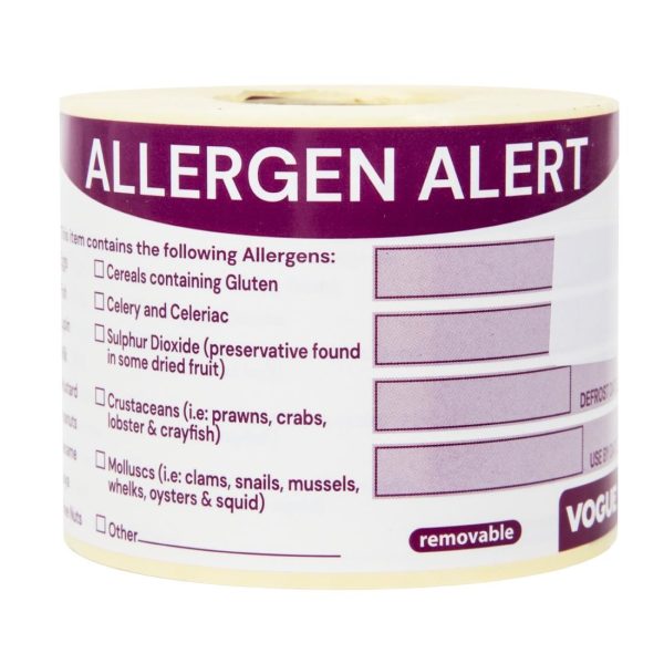 Vogue Removable Allergen Alert Food Labels (Pack of 250) - Image 2