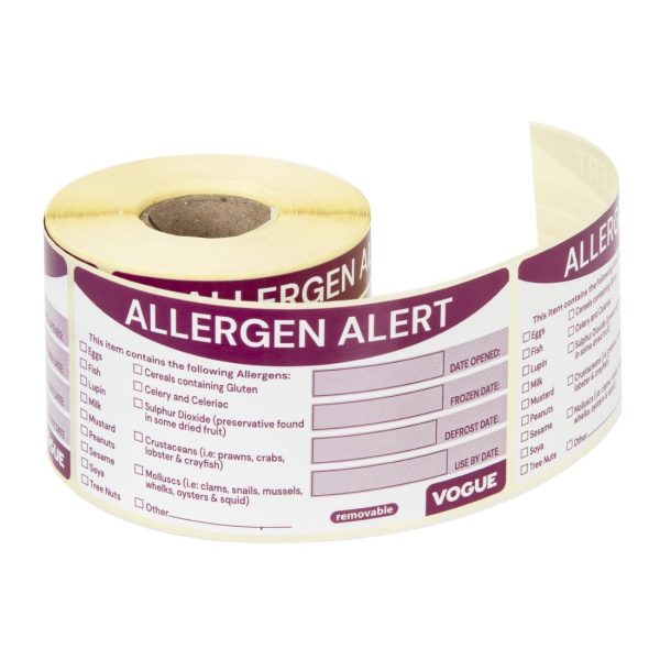 Vogue Removable Allergen Alert Food Labels (Pack of 250) - Image 4