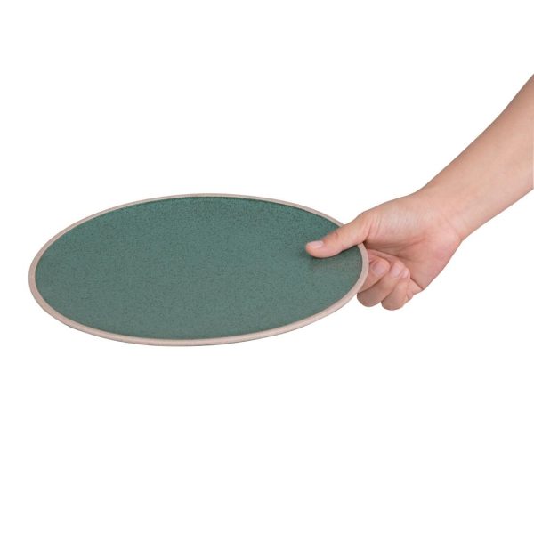 Olympia Anello Green Raw Edge Plates 255mm (Pack of 4) - Image 3