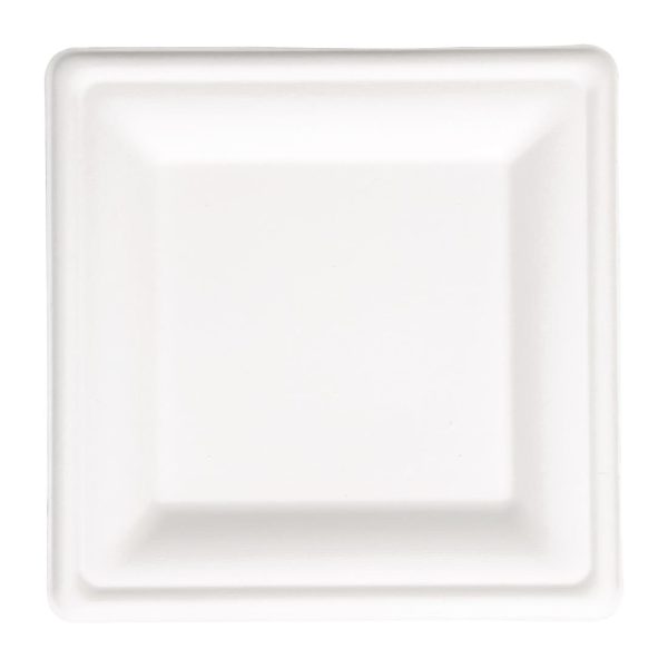 Fiesta Compostable Bagasse Square Plates 261mm (Pack of 50) - Image 2