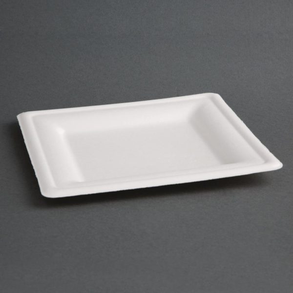 Fiesta Compostable Bagasse Square Plates 261mm (Pack of 50) - Image 3