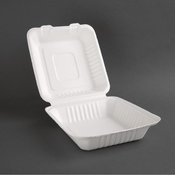 Fiesta Compostable Bagasse Hinged Food Containers 223mm (Pack of 200) - Image 3