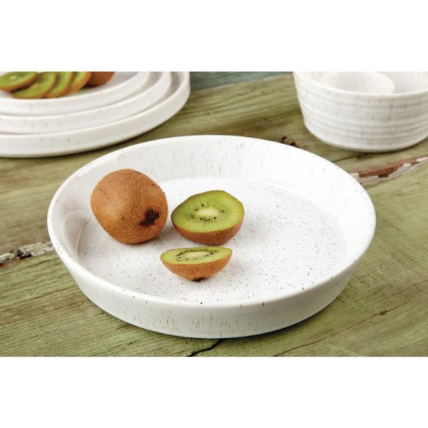 Olympia Cavolo White Speckle Flat Round Bowl - 220mm (Box 4) - Image 6