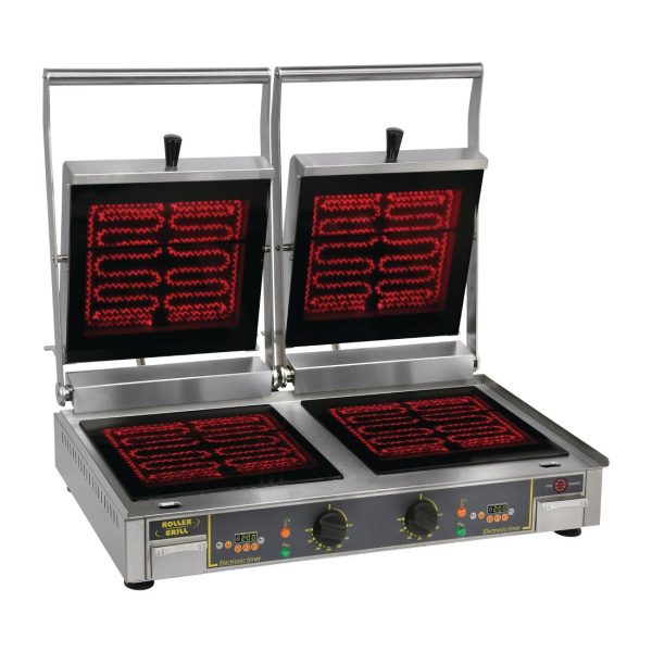 Roller Grill Premium VC DFT Double Ribbed Contact Grill - Image 2