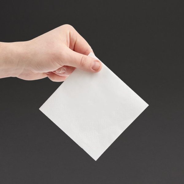 Fiesta Recyclable Cocktail Napkin White 24x24cm 2ply 1/4 Fold (Pack of 4000) - Image 4