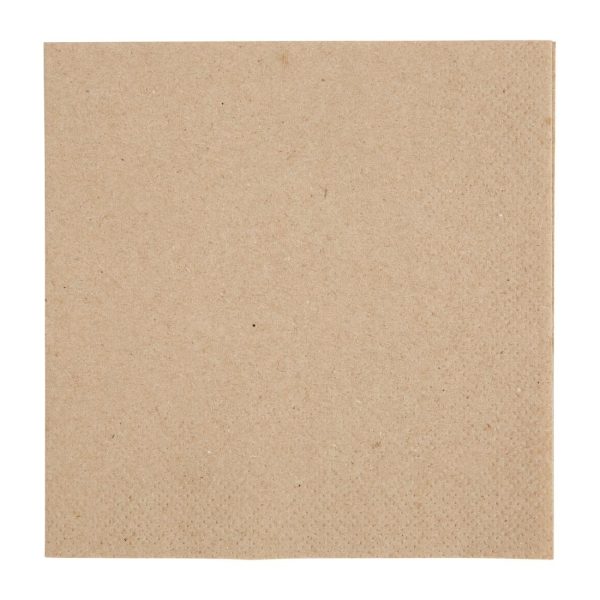 Fiesta Recyclable Recycled Cocktail Napkin Kraft 24x24cm 2ply 1/4 Fold (Pack of 4000)