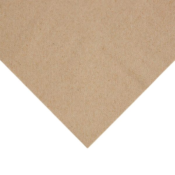 Fiesta Recyclable Recycled Lunch Napkin Kraft 33x33cm 2ply 1/4 Fold (Pack of 2000) - Image 2