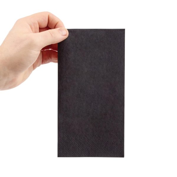 Fiesta Recyclable Dinner Napkin Black 40x40cm 2ply 1/8 Fold (Pack of 2000) - Image 3