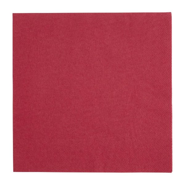 Fiesta Recyclable Dinner Napkin Bordeaux 40x40cm 3ply 1/4 Fold (Pack of 1000)