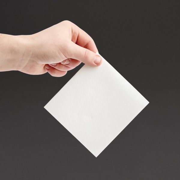 Fiesta Recyclable Premium Tablin Cocktail Napkin White 24x24cm Airlaid 1/4 Fold (Pk 2400) - Image 4