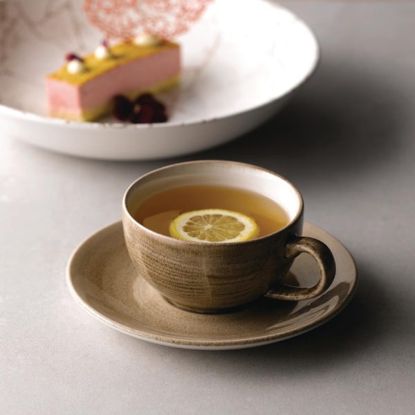 Stonecast Patina Antique Taupe Saucer 6 1/4 " (Pack of 12) - Image 2