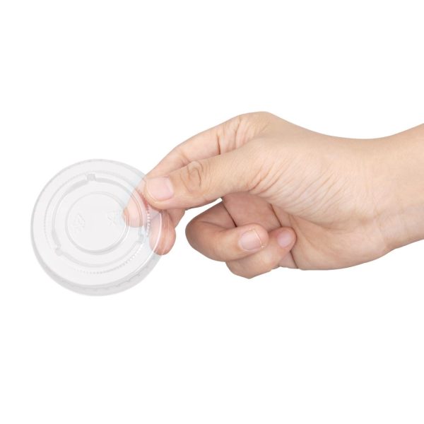 Fiesta Recyclable PET Bagasse Cup Lids Clear (Pack of 1000) - Image 6