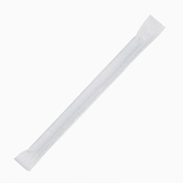 Fiesta Compostable Individually Wrapped Paper Cocktail Stirrer Straws Black (Pack of 250) - Image 2
