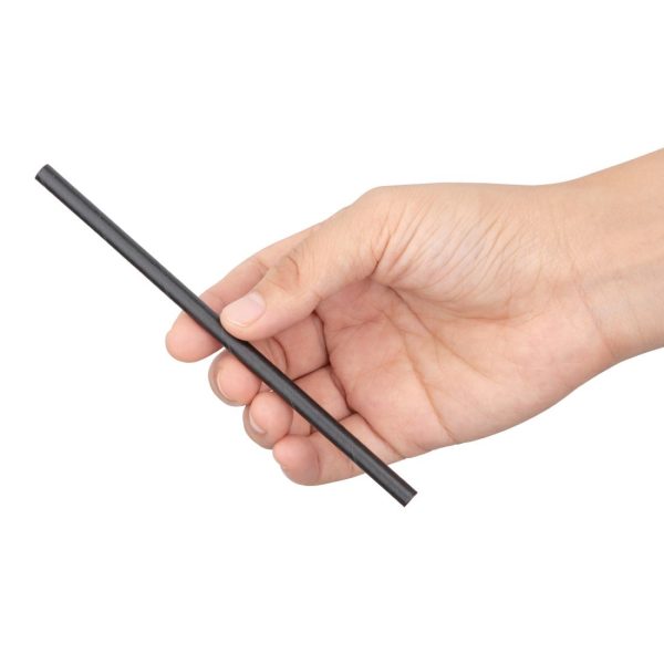 Fiesta Compostable Individually Wrapped Paper Cocktail Stirrer Straws Black (Pack of 250) - Image 4