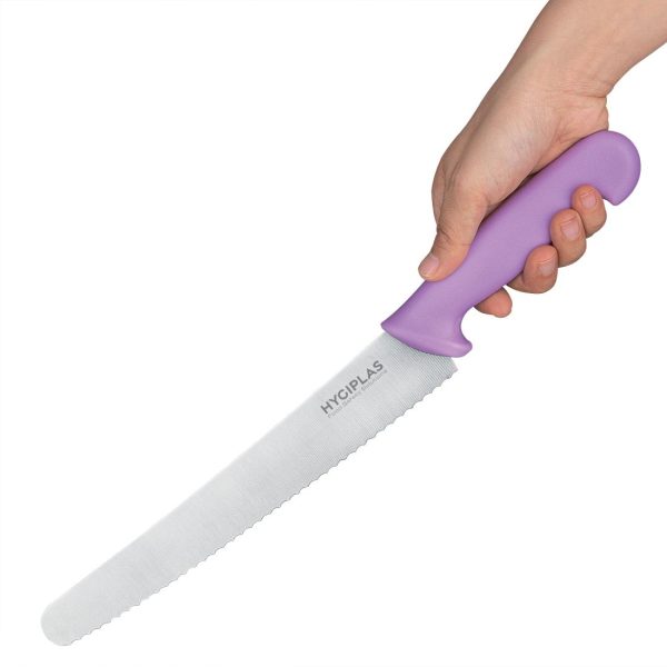 Hygiplas Serrated Pastry Knife Purple - 10" - Image 2