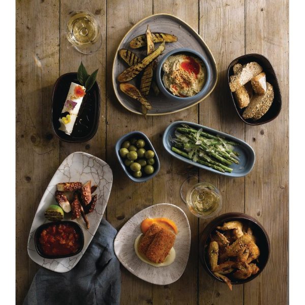 Churchill Studio Prints Kintsugi Agate Grey Chefs Oblong Plate 352 x 187mm (Pack of 6) - Image 4