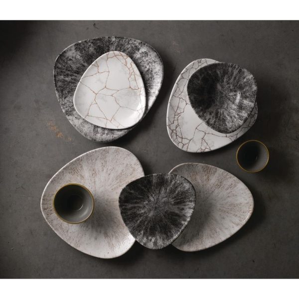 Churchill Studio Prints Kintsugi Agate Grey Lotus Plate 228mm (Pack of 12) - Image 3