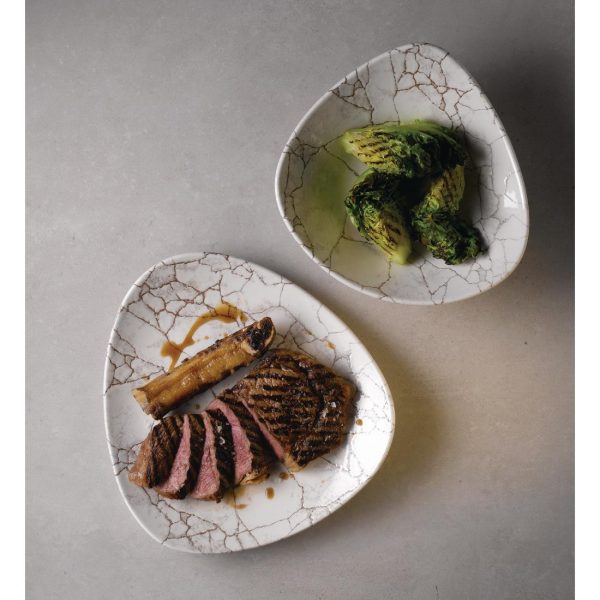 Churchill Studio Prints Kintsugi Agate Grey Lotus Plate 228mm (Pack of 12) - Image 5