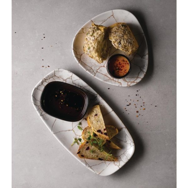 Churchill Studio Prints Kintsugi Agate Grey Chefs Oblong Plate 352 x 187mm (Pack of 6) - Image 6