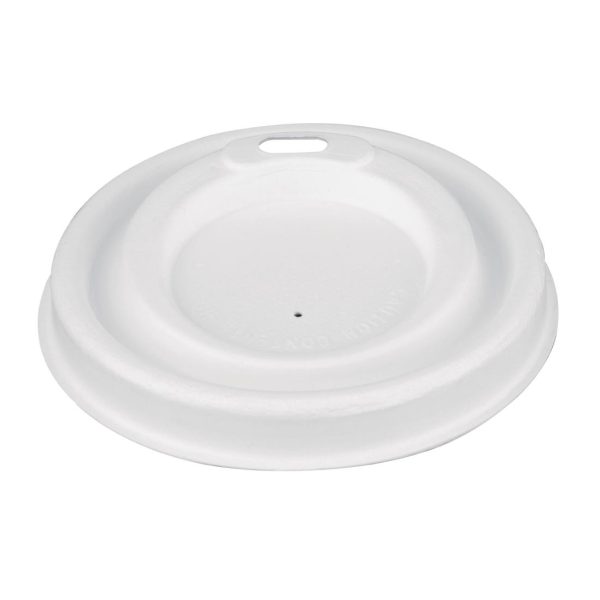 Fiesta Compostable Bagasse Coffee Cup Lids 225ml / 8oz (Pack of 1000) - Image 2