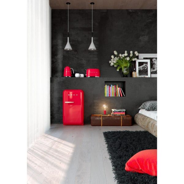 Smeg 50s Retro Mini Bar Fridge Red FAB5RRD5 - Image 4
