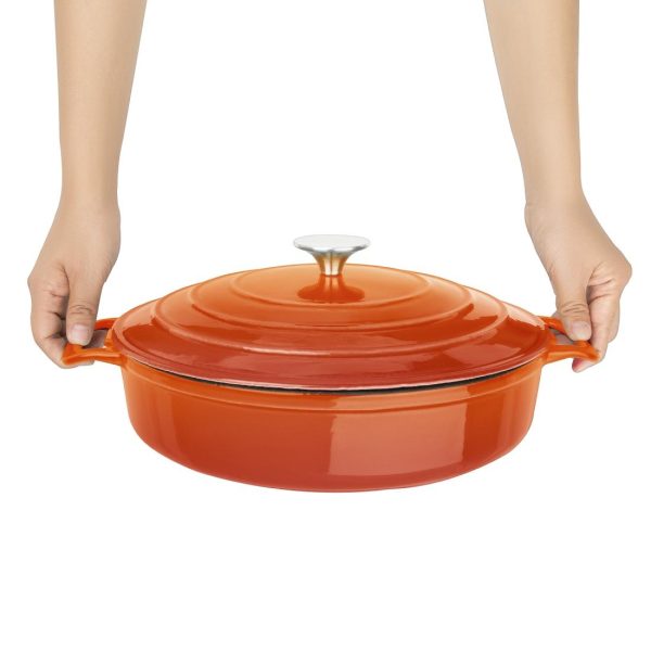 Vogue Orange Round Sauté Pan 3.5Ltr - Image 4