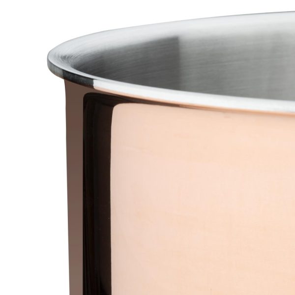 Vogue Induction Tri-Wall Copper Saucepan - 200x100mm - Image 4
