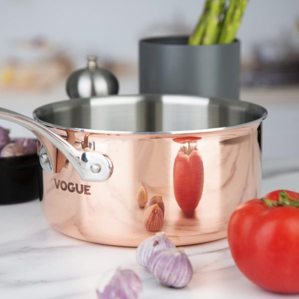 Vogue Induction Tri-Wall Copper Saucepan - 200x100mm - Image 6