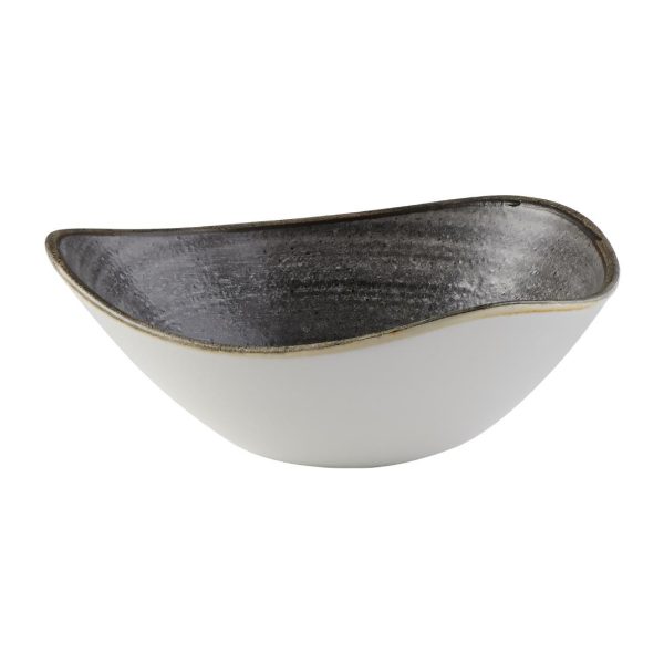 Churchill Stonecast Raw Lotus Bowl Black 178mm (Pack of 12) - Image 4