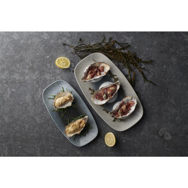 Churchill Raku Duo Agate Chefs Oblong Plate Topaz 348x189mm (Pack of 6) - Image 2