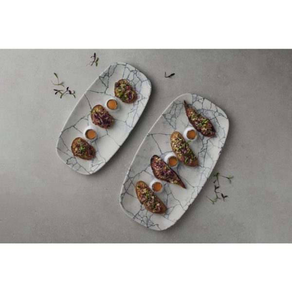 Churchill Studio Prints Kintsugi Pearl Chefs Oblong Plate Grey 348x189mm (Pack of 6) - Image 2