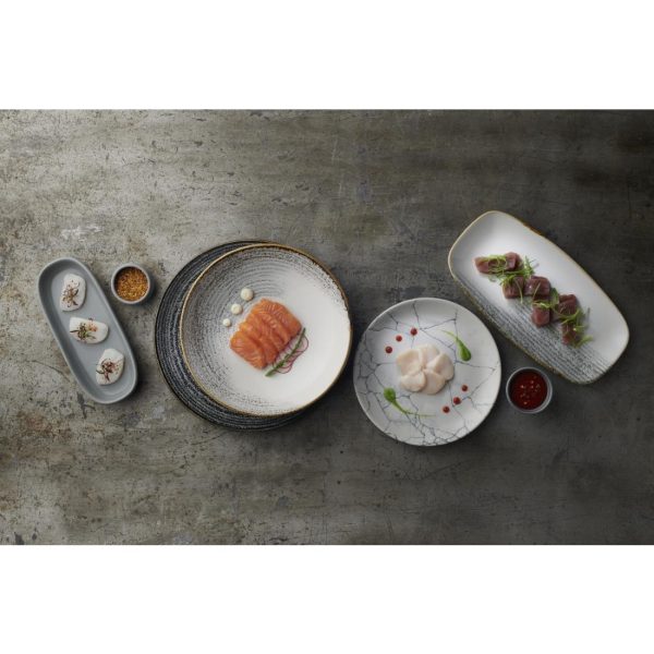 Churchill Studio Prints Homespun Accents Jasper Chefs Oblong Plate Grey 287x152mm (Pack of 12) - Image 2