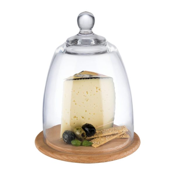 APS Wooden Tray With Glass Cover 185mm - Image 2