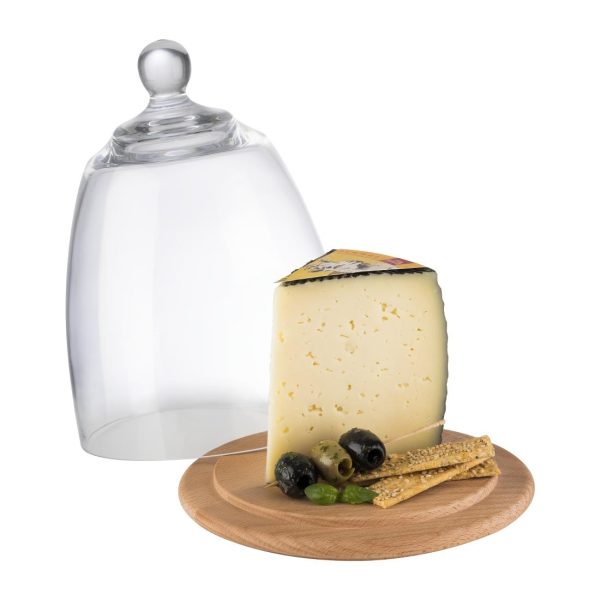 APS Wooden Tray With Glass Cover 185mm - Image 3