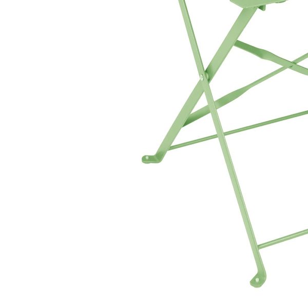 Bolero Pavement Style Steel Folding Chairs Light Green (Pack of 2) - Image 3